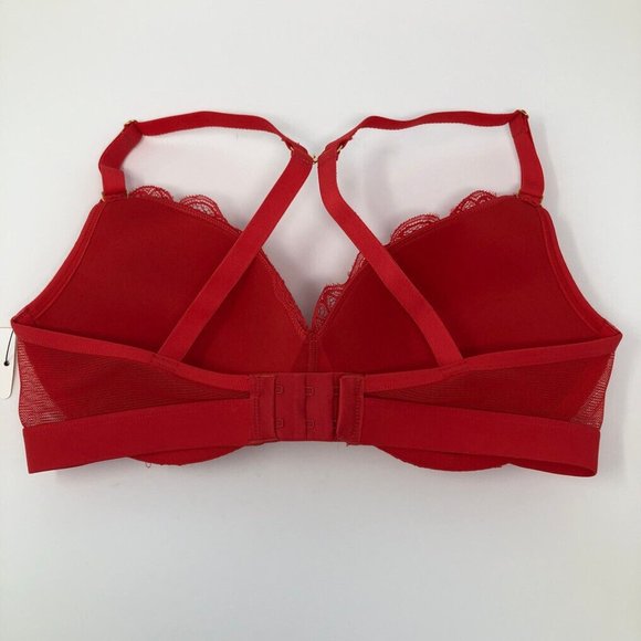 NWT Lively The Smooth Lace No-wire Push-up Bra Size 34D Red - Picture 3 of 6